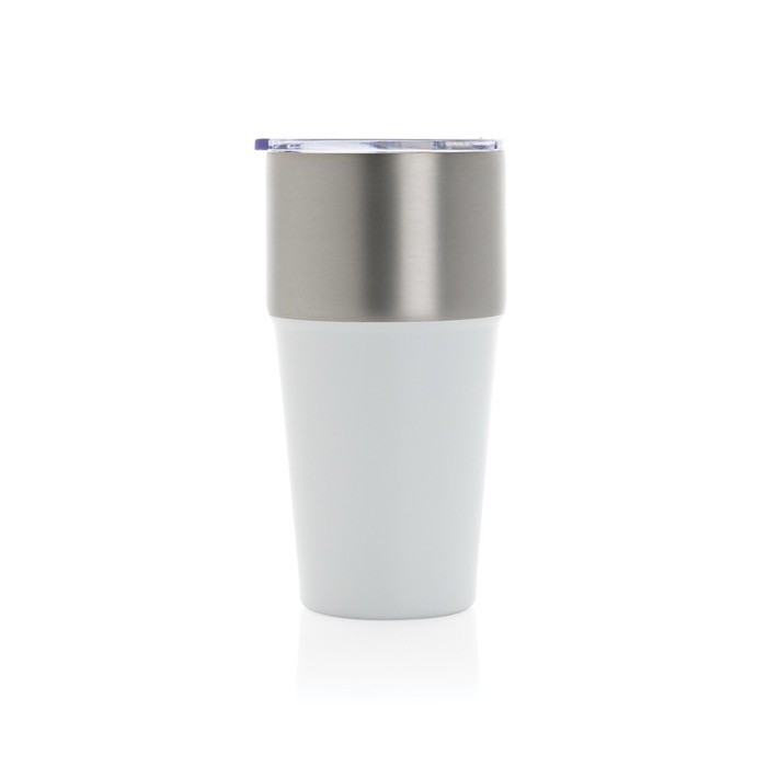 Vaso térmico de acero inoxidable reciclado antigoteo de 500ml color blanco segunda vista Vaso térmico de acero inoxidable reciclado antigoteo de 500ml color blanco segunda vista