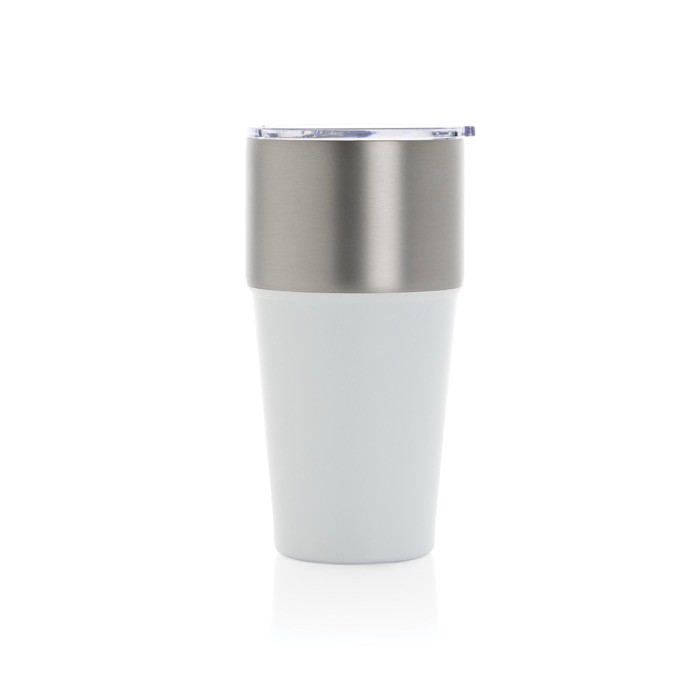Vaso térmico de acero inoxidable reciclado antigoteo de 500ml color blanco cuarta vista Vaso térmico de acero inoxidable reciclado antigoteo de 500ml color blanco cuarta vista