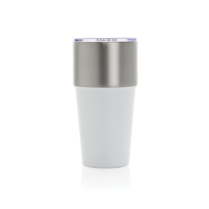 Vaso térmico de acero inoxidable reciclado antigoteo de 500ml color blanco quinta vista Vaso térmico de acero inoxidable reciclado antigoteo de 500ml color blanco quinta vista