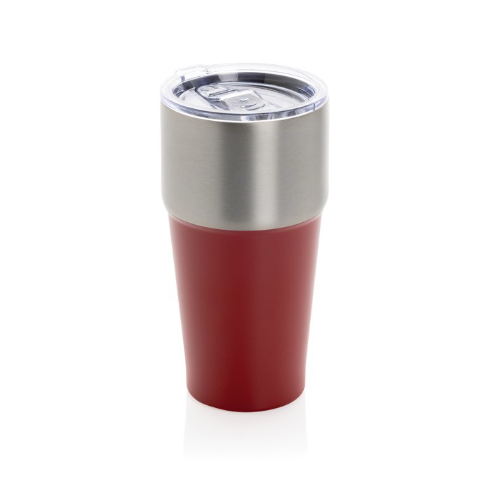 Vaso térmico de acero inoxidable reciclado antigoteo de 500ml color rojo Vaso térmico de acero inoxidable reciclado antigoteo de 500ml color rojo
