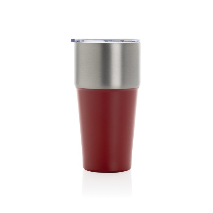 Vaso térmico de acero inoxidable reciclado antigoteo de 500ml color rojo segunda vista Vaso térmico de acero inoxidable reciclado antigoteo de 500ml color rojo segunda vista