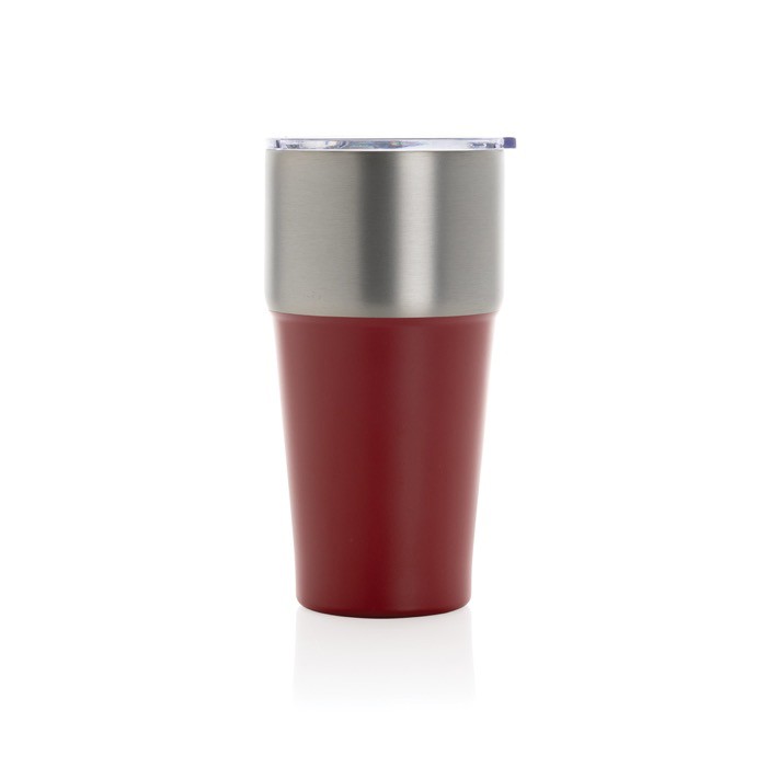 Vaso térmico de acero inoxidable reciclado antigoteo de 500ml color rojo cuarta vista Vaso térmico de acero inoxidable reciclado antigoteo de 500ml color rojo cuarta vista