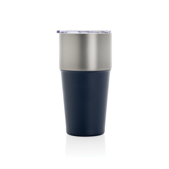 Vaso térmico de acero inoxidable reciclado antigoteo de 500ml color azul marino segunda vista Vaso térmico de acero inoxidable reciclado antigoteo de 500ml color azul marino segunda vista
