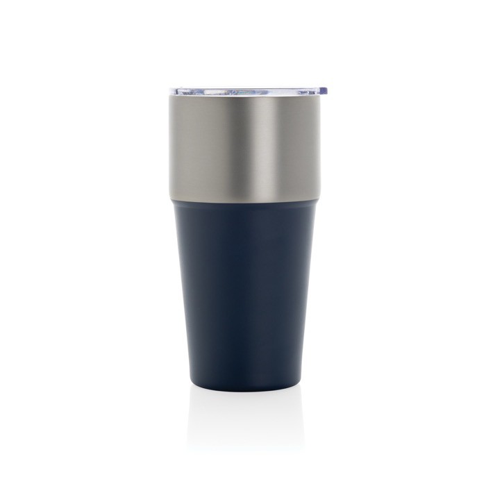 Vaso térmico de acero inoxidable reciclado antigoteo de 500ml color azul marino cuarta vista Vaso térmico de acero inoxidable reciclado antigoteo de 500ml color azul marino cuarta vista