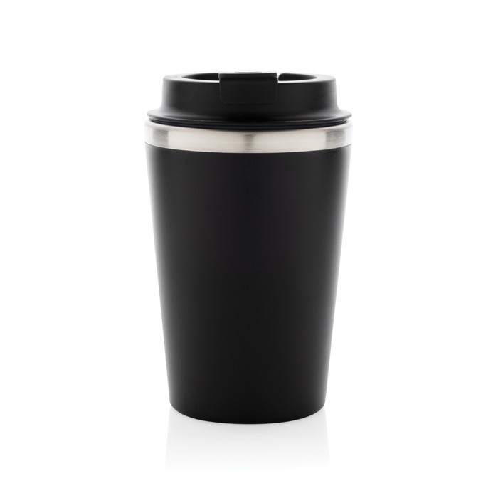 Taza térmica de doble pared ecológica con tapa antigoteo de 350ml color negro tercera vista Taza térmica de doble pared ecológica con tapa antigoteo de 350ml color negro tercera vista