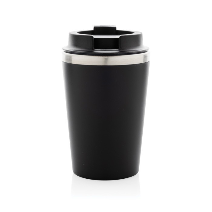 Taza térmica de doble pared ecológica con tapa antigoteo de 350ml color negro cuarta vista Taza térmica de doble pared ecológica con tapa antigoteo de 350ml color negro cuarta vista