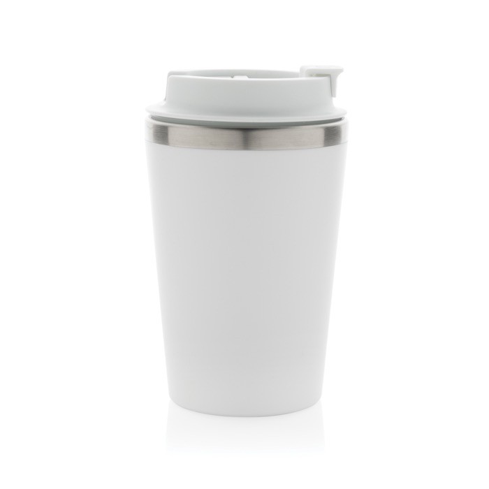 Taza térmica de doble pared ecológica con tapa antigoteo de 350ml color blanco quinta vista Taza térmica de doble pared ecológica con tapa antigoteo de 350ml color blanco quinta vista