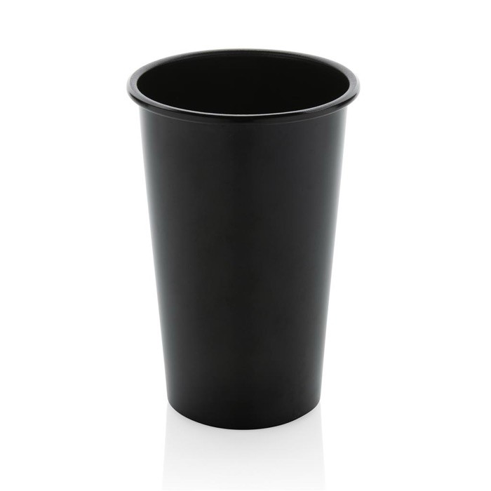 Vaso de aluminio reciclado con pared simple para bebidas 450ml color negro
