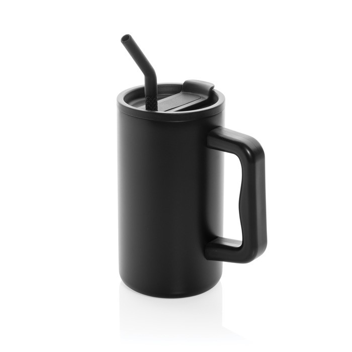Taza térmica elegante de acero inoxidable reciclado 800ml color negro