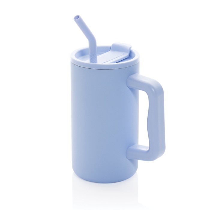 Taza térmica elegante de acero inoxidable reciclado 800ml color azul claro