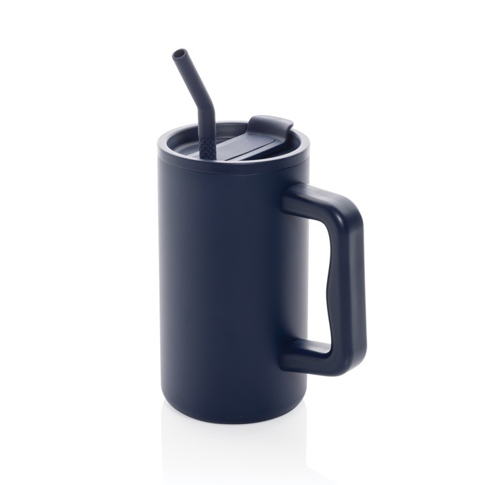Taza térmica elegante de acero inoxidable reciclado 800ml color azul marino