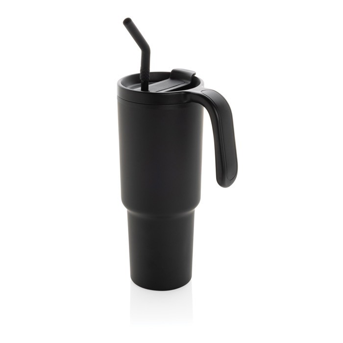 Vaso térmico de acero inoxidable reciclado antigoteo de 900ml color negro