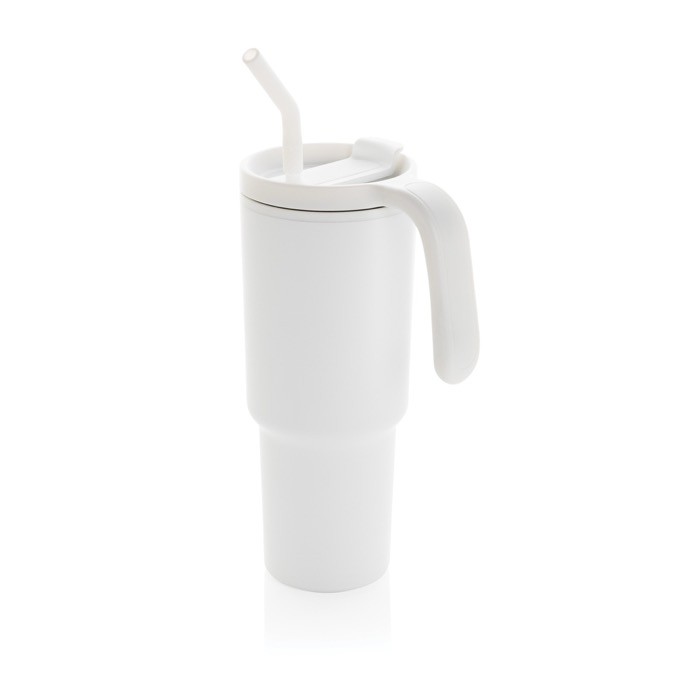 Vaso térmico de acero inoxidable reciclado antigoteo de 900ml color blanco