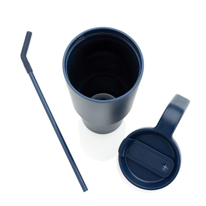 Vaso térmico de acero inoxidable reciclado antigoteo de 900ml color azul marino decima vista