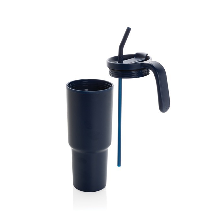 Vaso térmico de acero inoxidable reciclado antigoteo de 900ml color azul marino sexta vista