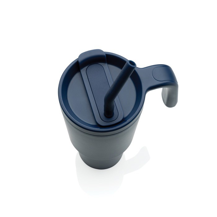 Vaso térmico de acero inoxidable reciclado antigoteo de 900ml color azul marino séptima vista