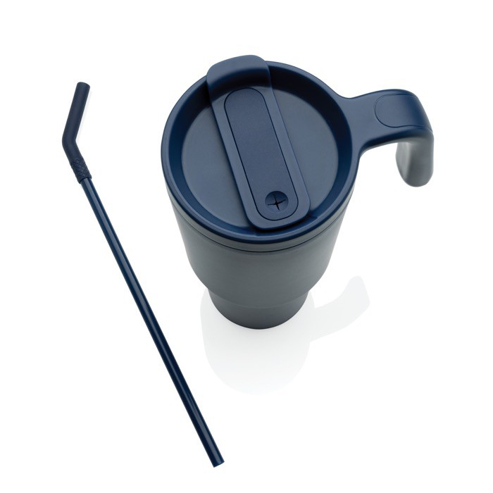 Vaso térmico de acero inoxidable reciclado antigoteo de 900ml color azul marino octava vista