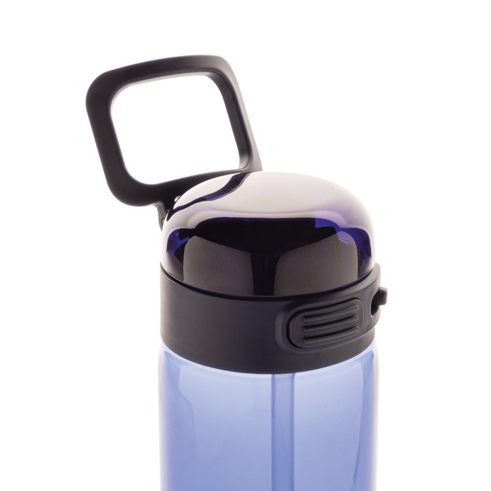 Botella deportiva en RPET con tapa antigoteo y pajita 800 ml color azul marino séptima vista