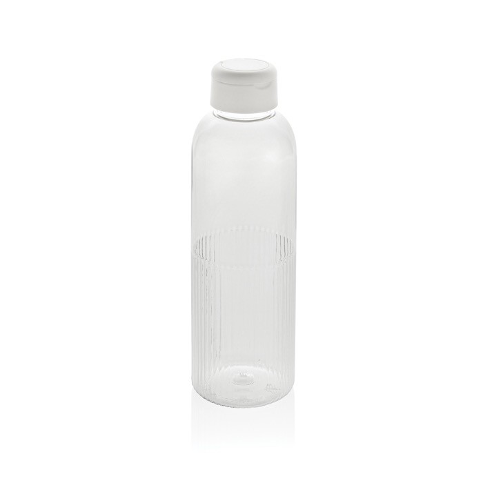 Botella de RPET con agarre y diseño ondulado con asa 750 ml color blanco