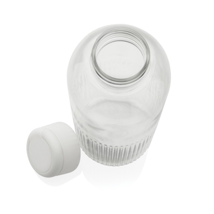 Botella de RPET con agarre y diseño ondulado con asa 750 ml color blanco quinta vista