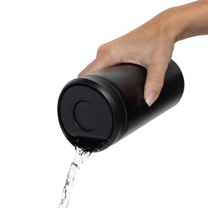 Taza térmica take away ecológica con tapa de clic 400 ml Avira Alix color negro sexta vista