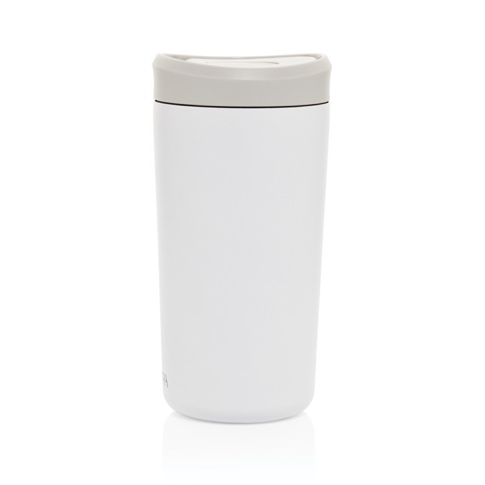 Taza térmica take away ecológica con tapa de clic 400 ml Avira Alix color blanco tercera vista