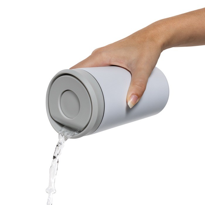 Taza térmica take away ecológica con tapa de clic 400 ml Avira Alix color blanco sexta vista