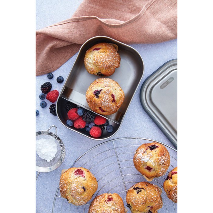 Fiambrera de acero inoxidable con cubierto y cinta Black+Blum 1 L color turquesa