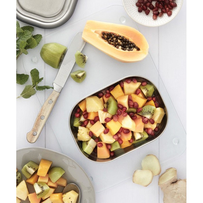 Fiambrera de acero inoxidable con cubierto y cinta Black+Blum 1 L color turquesa