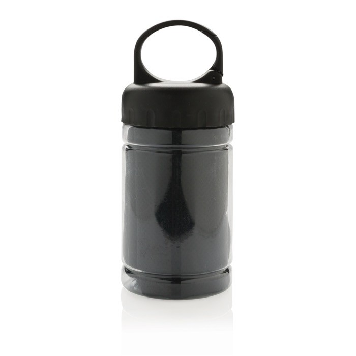 Toalla de microfibra con protección solar hecha para refrescar color negro segunda vista