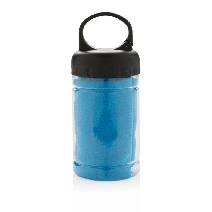 Toalla de microfibra con protección solar hecha para refrescar color azul segunda vista