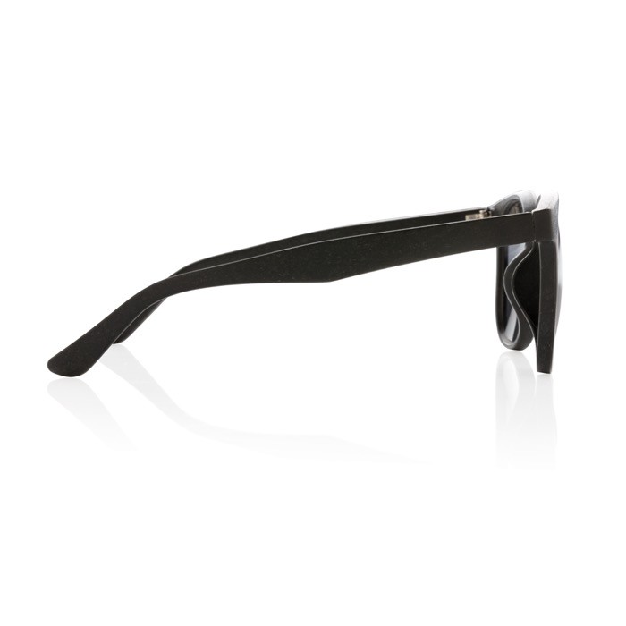 Gafas solares retro de fibra de paja de trigo y protección UV400 color negro tercera vista