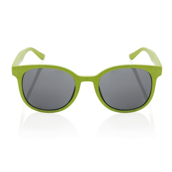 Gafas solares retro de fibra de paja de trigo y protección UV400 color verde segunda vista