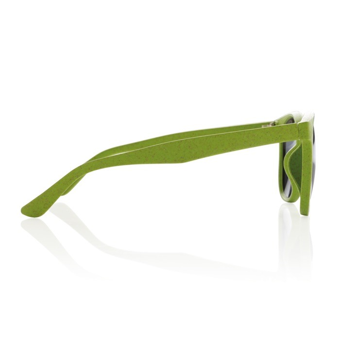Gafas solares retro de fibra de paja de trigo y protección UV400 color verde tercera vista