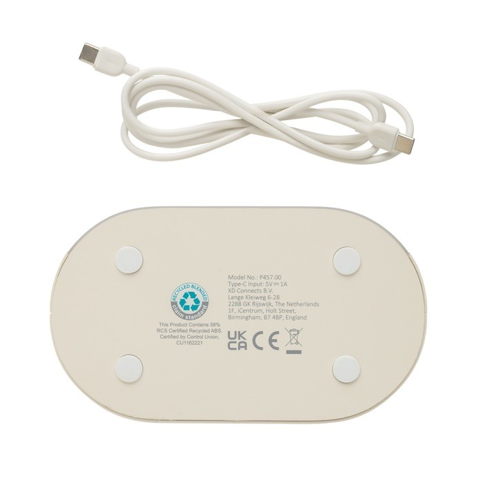 Reloj despertador eco con luz gradual y paisajes sonoros relajantes color beige octava vista