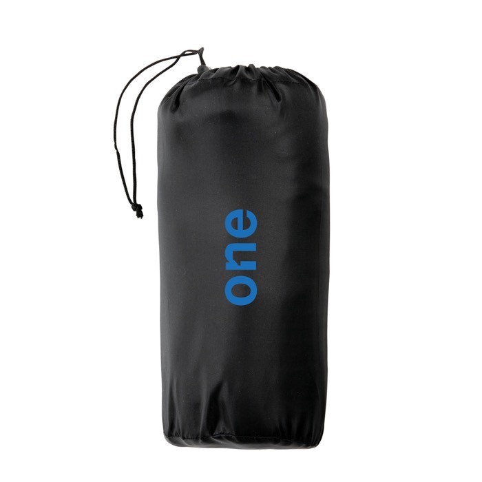 Manta polar con bolsa de transporte color gris vista con logo Manta polar con bolsa de transporte color gris vista con logo