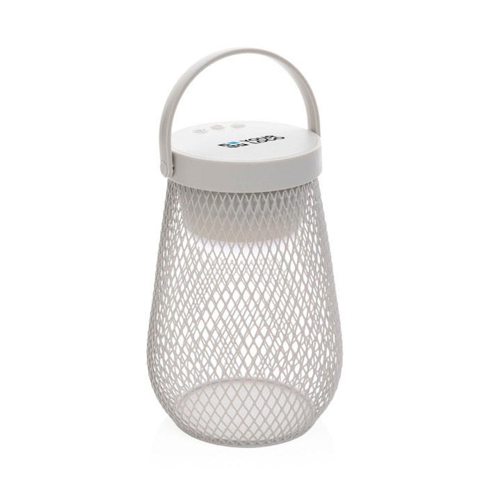 Lámpara de mesa de plástico reciclado con 3 modos de brillo IPX4 color gris vista de impresión