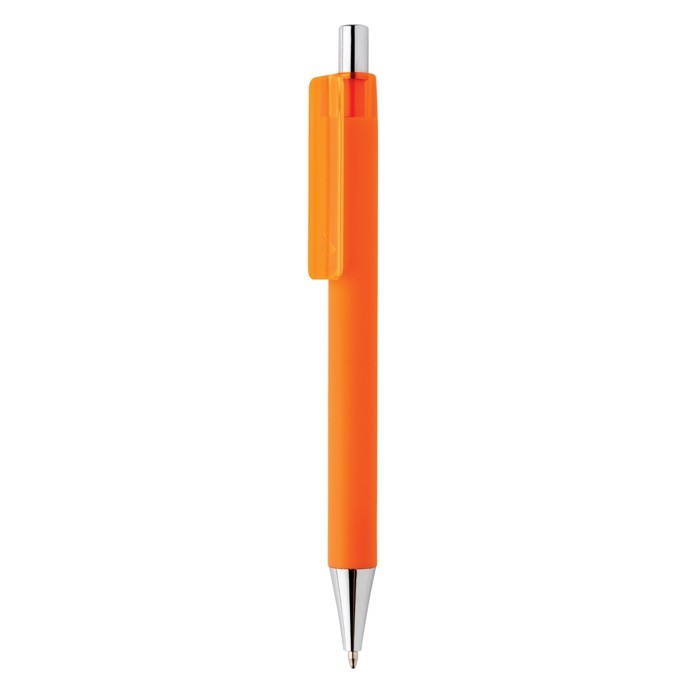 Bolígrafos con punta de cromo color naranja
