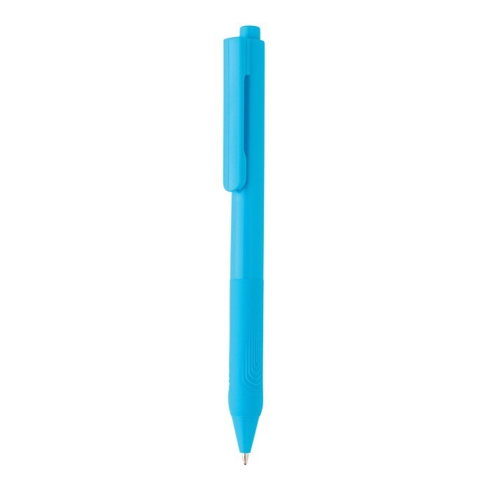 Bolígrafo de tinta alemana con silicona color azul claro Bolígrafo de tinta alemana con silicona color azul claro