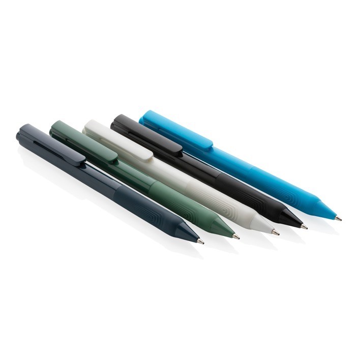 Bolígrafo de tinta alemana con silicona color verde vista general Bolígrafo de tinta alemana con silicona color verde vista general