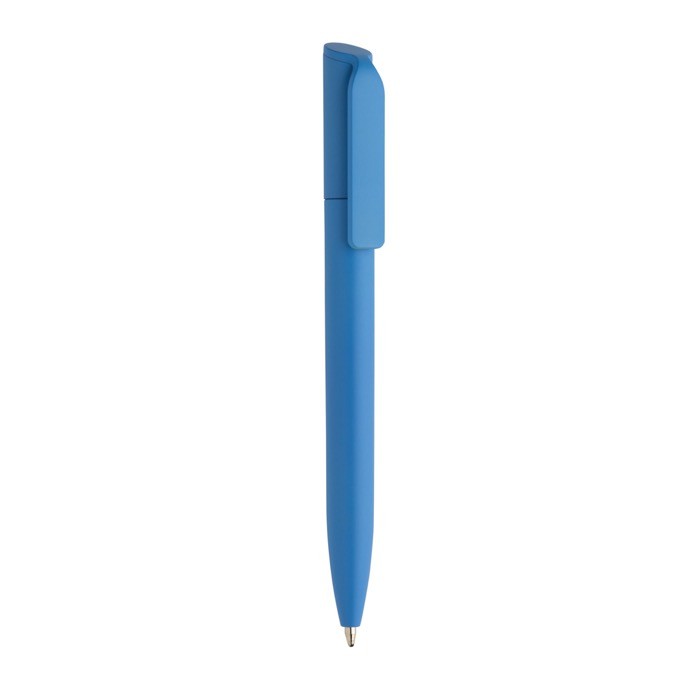 Mini bolígrafo ecológico con giro y tinta azul Dokumental® color azul cian Mini bolígrafo ecológico con giro y tinta azul Dokumental® color azul cian