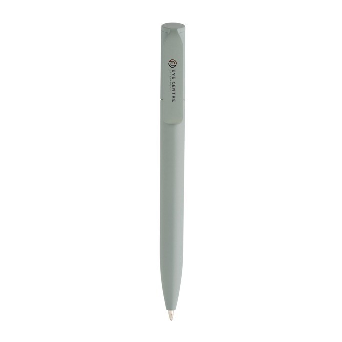 Mini bolígrafo ecológico con giro y tinta azul Dokumental® color verde vista con logo Mini bolígrafo ecológico con giro y tinta azul Dokumental® color verde vista con logo