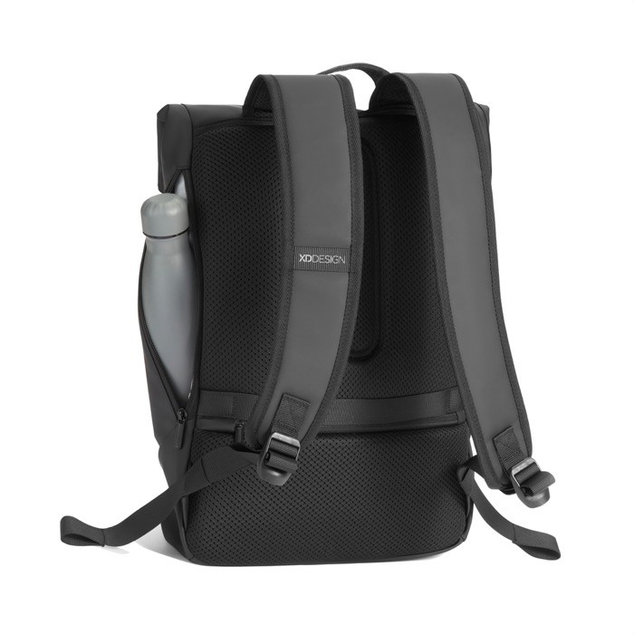 Mochila multiusos con tejido resistente al gua y solapa PC 16” color negro novena vista Mochila multiusos con tejido resistente al gua y solapa PC 16” color negro novena vista