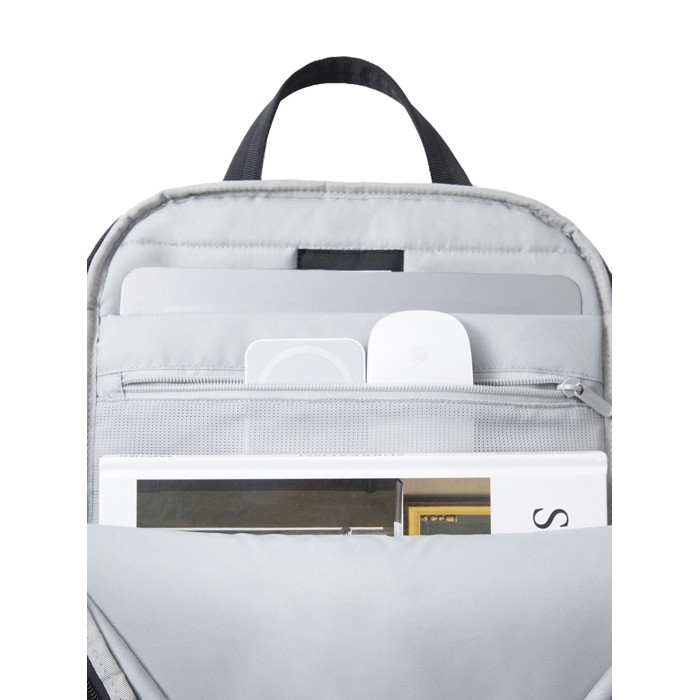 Mochila expansible en tejido reciclado con cremallera Duo-Zipper 16” color negro