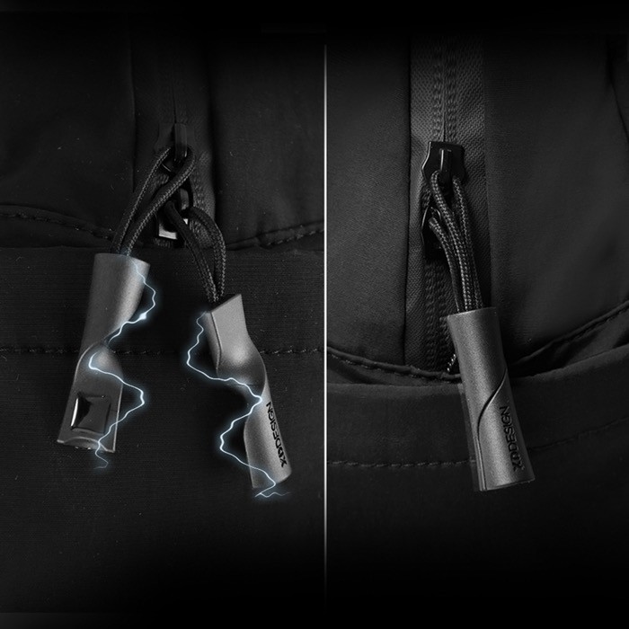 Mochila expansible en tejido reciclado con cremallera Duo-Zipper 16” color negro