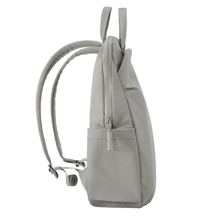 Mochila expansible en tejido reciclado con cremallera Duo-Zipper 16” color gris octava vista