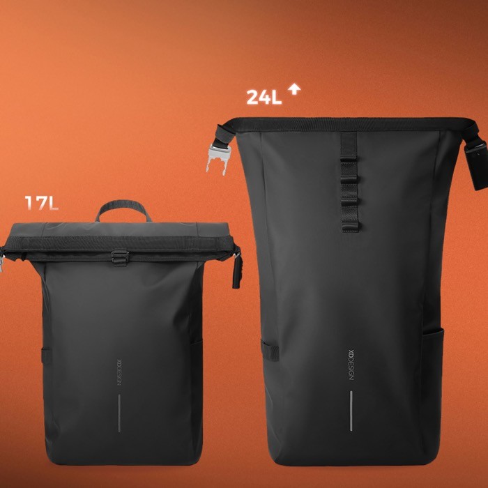 Mochila urbana impermeable con fijación a bicicleta y antirrobo 16” color negro