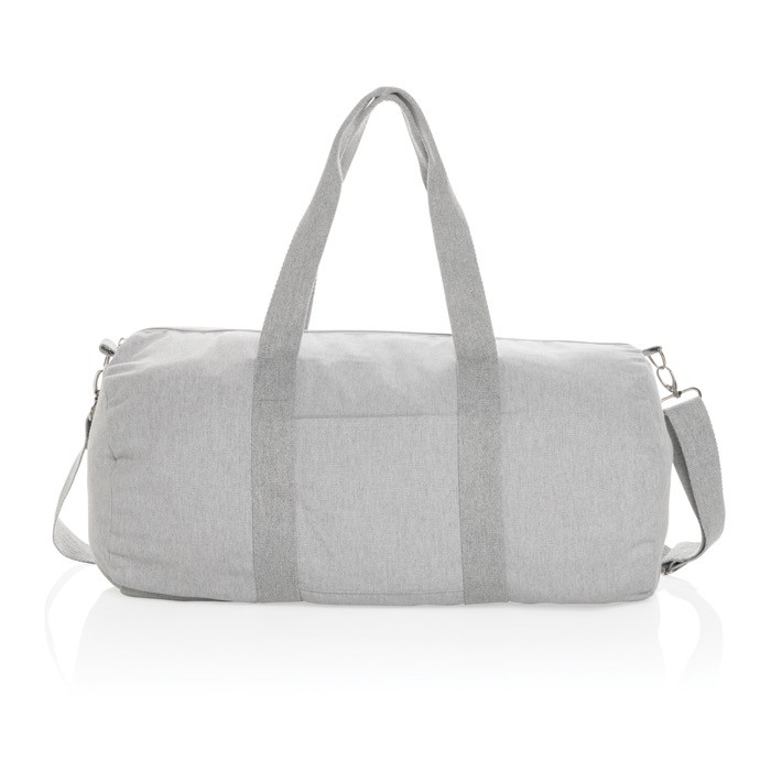 Bolsa de viaje de lona ecológica con asas color gris segunda vista Bolsa de viaje de lona ecológica con asas color gris segunda vista