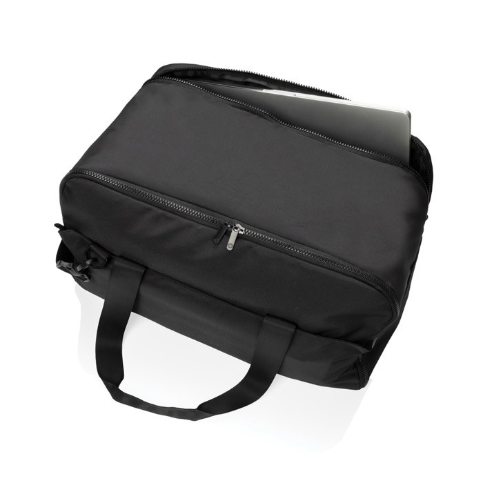 Bolsa de fin de semana con compartimento para PC 15” Swiss Peak color negro quinta vista Bolsa de fin de semana con compartimento para PC 15” Swiss Peak color negro quinta vista