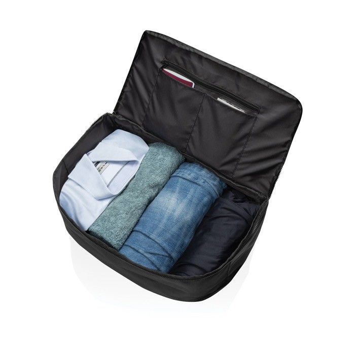 Bolsa de fin de semana con compartimento para PC 15” Swiss Peak color negro sexta vista Bolsa de fin de semana con compartimento para PC 15” Swiss Peak color negro sexta vista